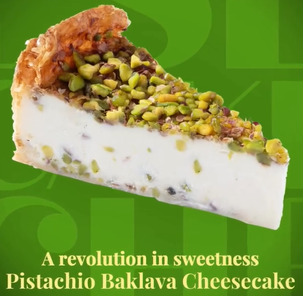 Cheesecake, 9" Pre-Sliced, Baklava, 12pcs x 110g = 2.9lbs (1320g) x 6pack