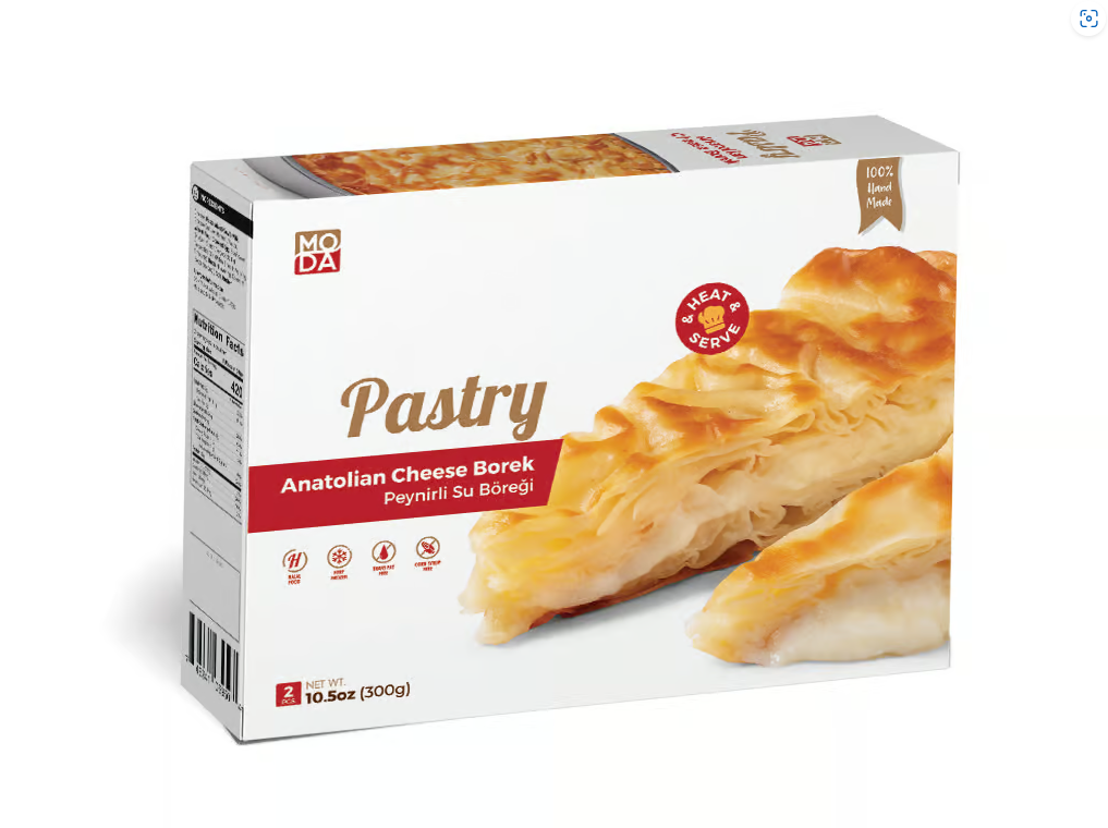 Moda Borek, Anatolian Cheese Pastry, Carrot Slice, Gift Pack, 2Pcs, 10.5Oz X 16Pack