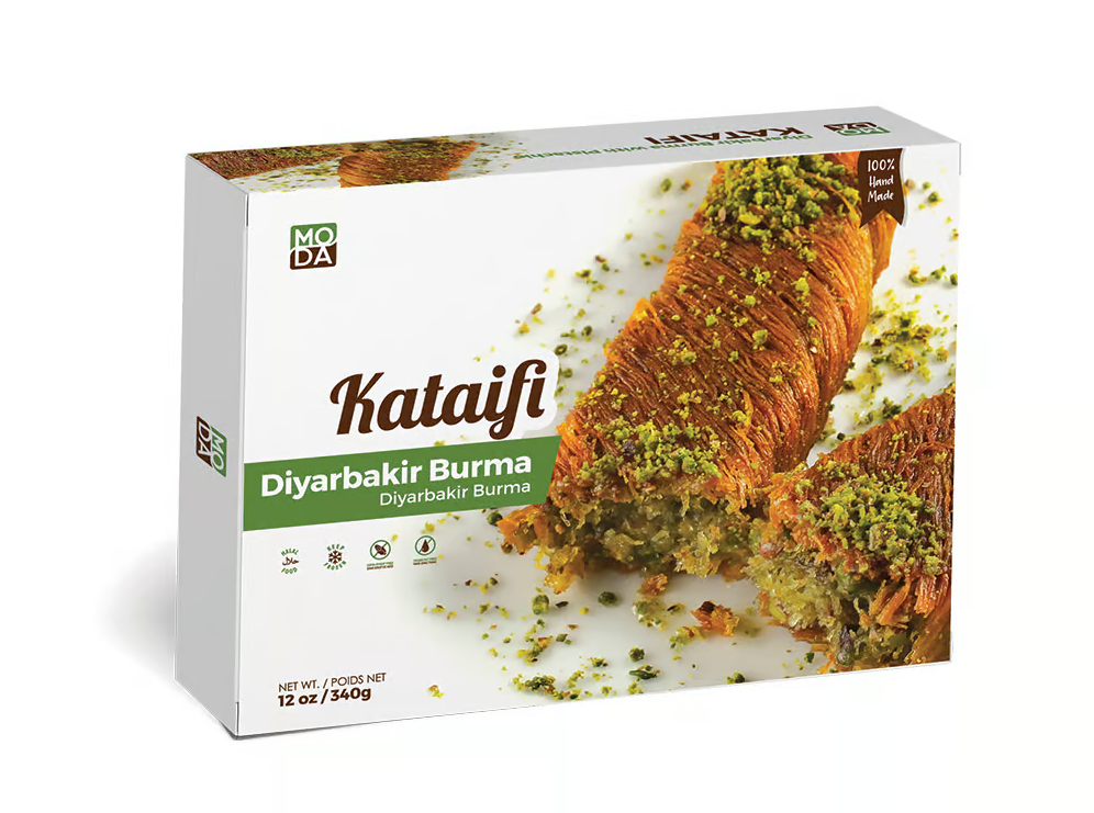 Moda Kataifi, Diyarbakir Burma With Pistachio, Gift Pack, 4Pcs, 12 Oz (340G) X 16Pack