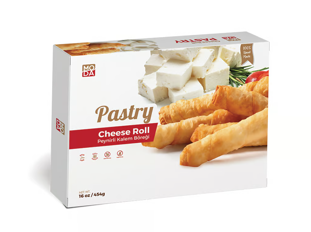 Moda Cheese Pastry Rolls (Kalem Boregi), Handmade, Gift Pack, 16Oz X 16Pack