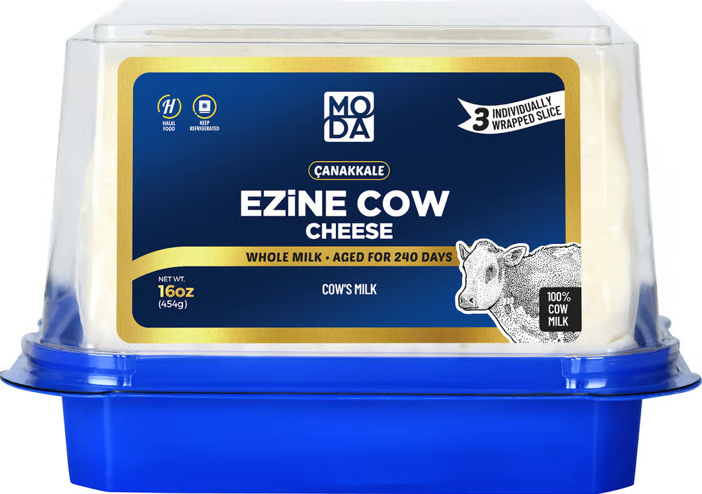 Moda Ezine Cow Cheese, Sliced, Blue Label, 16Oz (454G) X 8Pack