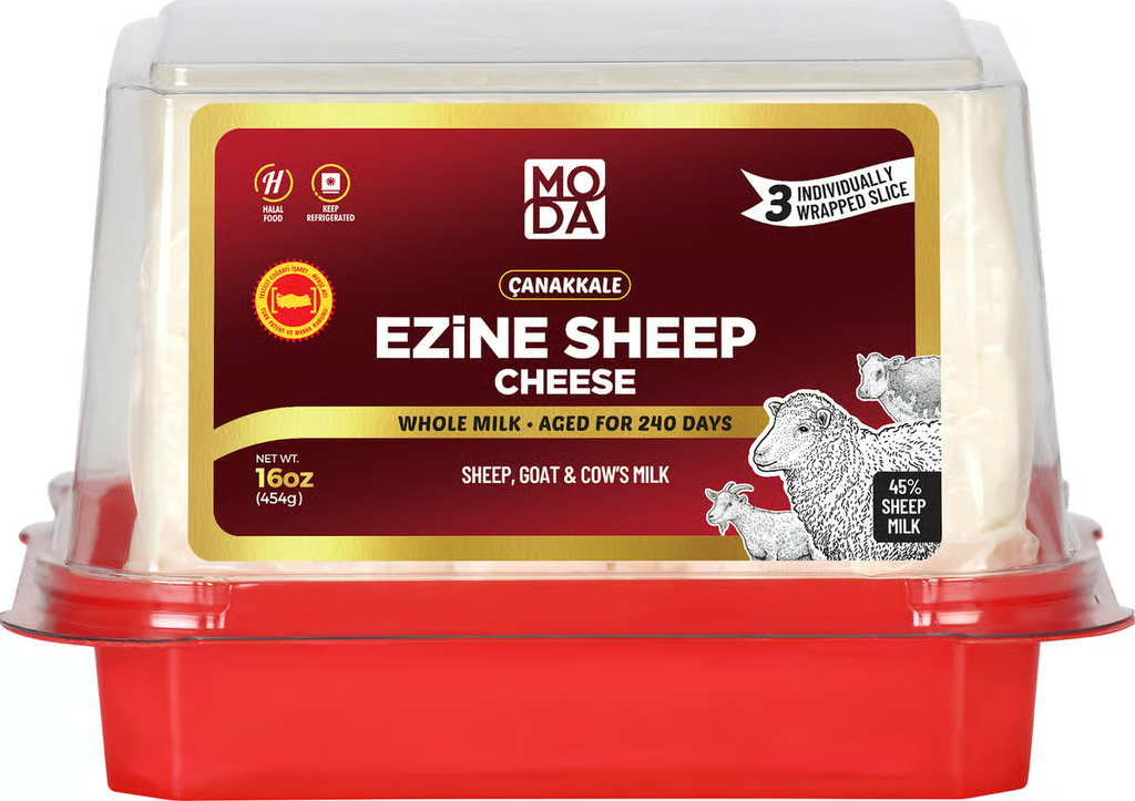 Moda Ezine Sheep Cheese, Sliced, Red Label, 16Oz (454G) X 8Pack