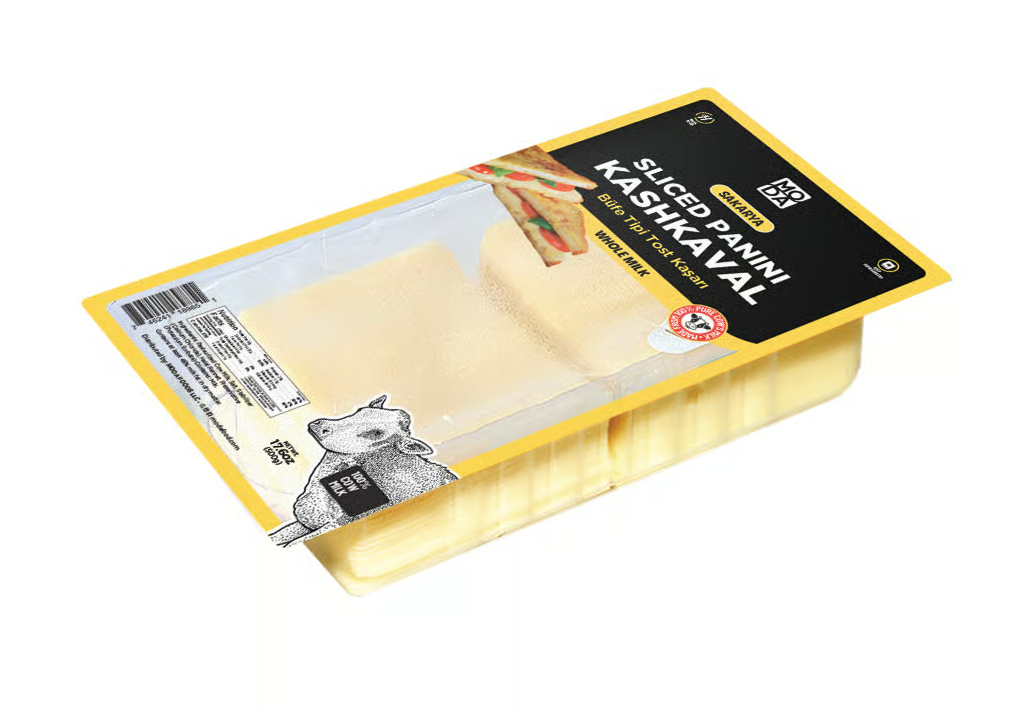 Moda Fresh Kashkaval Cheese (Tost Kasari), Pre-Sliced, 21.1Oz (500G) X 12Pack