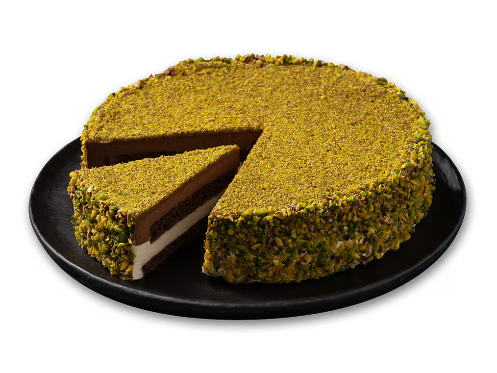 Moda Cake, 9" Pre-Sliced, Pistachio Dream, 12pcs x 110g = 2.9lbs (1320g) x 6pack