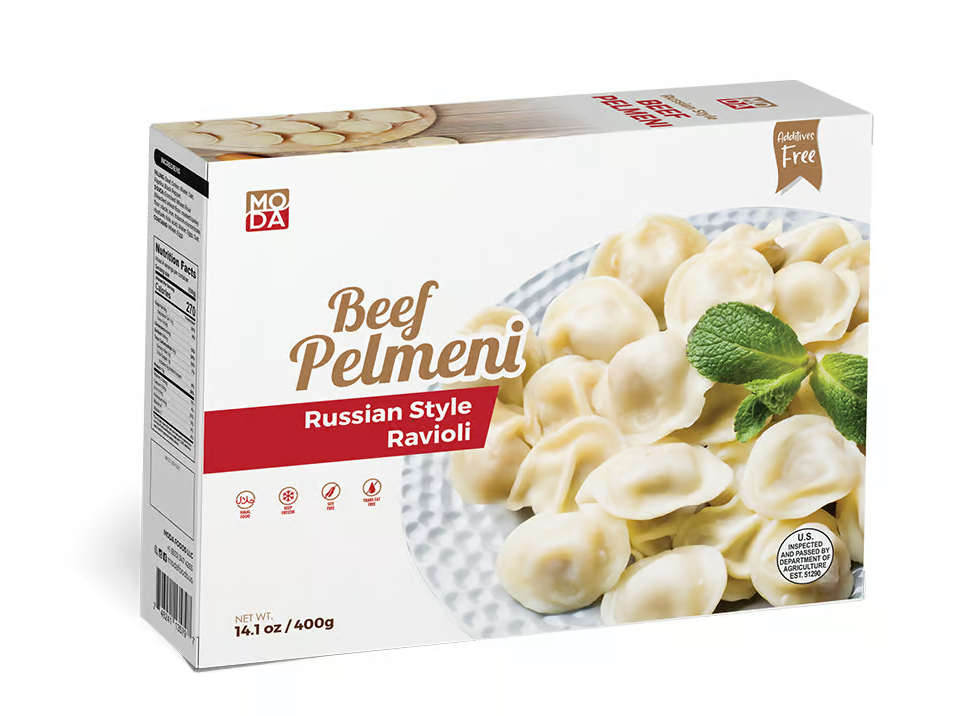 Moda Russian Pelmeni, Meat Dumplings, 12oz (340g) x 16pack