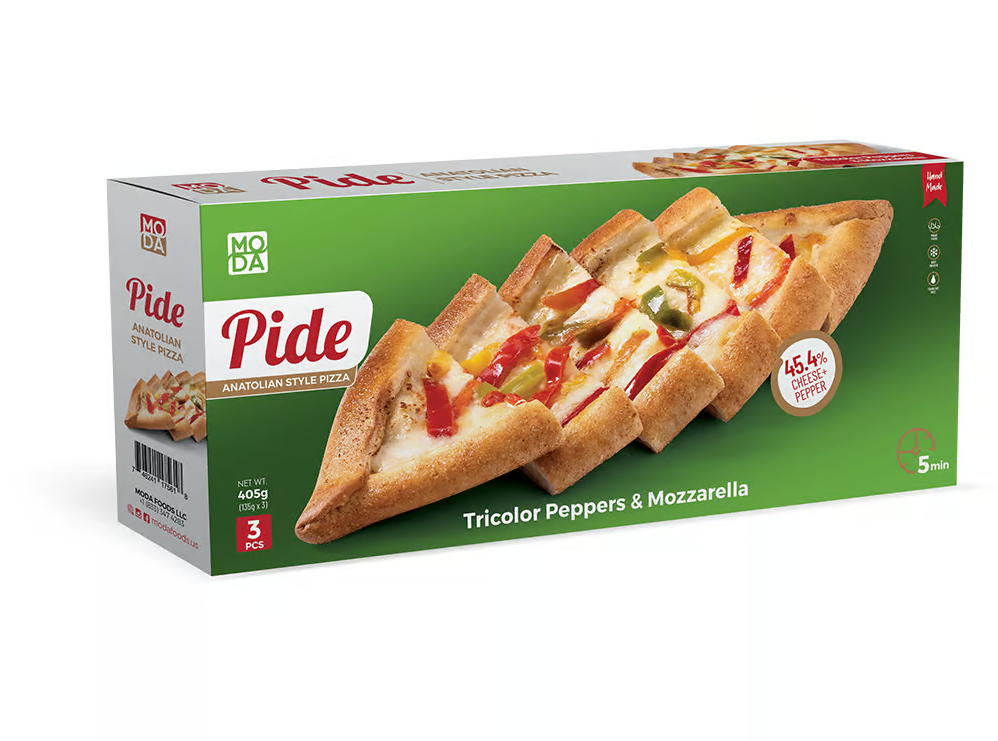 Moda Pide, Mozarella with Tricolor Pepper, 3pcs, 14.3oz (405g) x 12pack