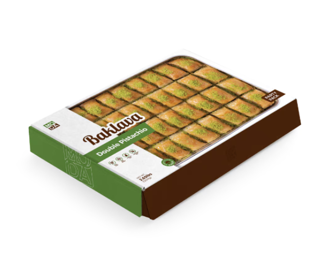 Baklava with Double Pistachio, Party Pack, 36pcs, 3lbs (1350g) x 10pack