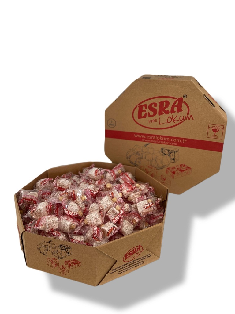 Esra Turkish Delight W Hazelnut Small Individual Packs 4 Kg - 8.81 Lb