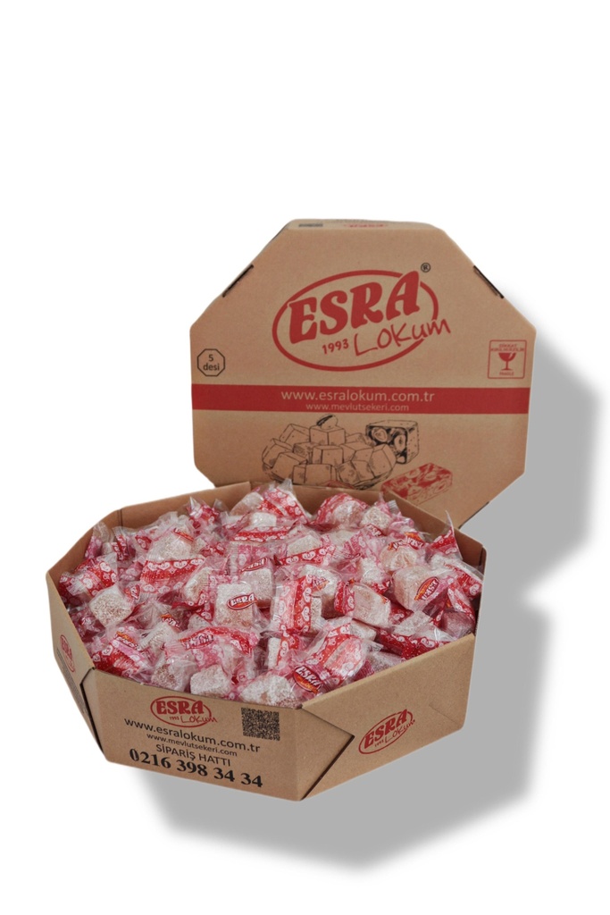 Esra Turkish Delight W Fruit Flavor Small Individual Packs 4 Kg - 8.81 Lb