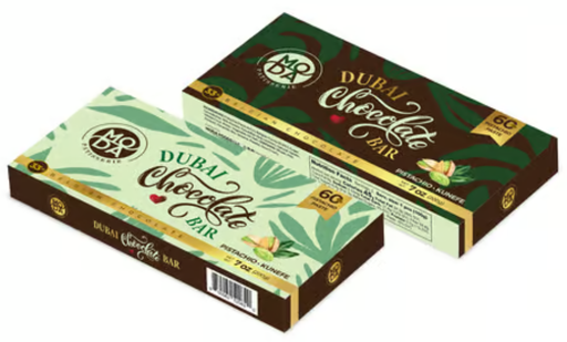 Dubai Chocolate, Pistachio, 7.05oz (200g) x 6pcs x 4pack x 6case = 144pcs