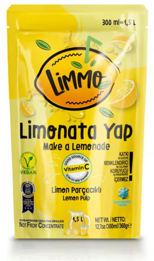 Limmo Frozen Lemon Fruit Puree, Doypack, 10oz (283g) x 12pcs
