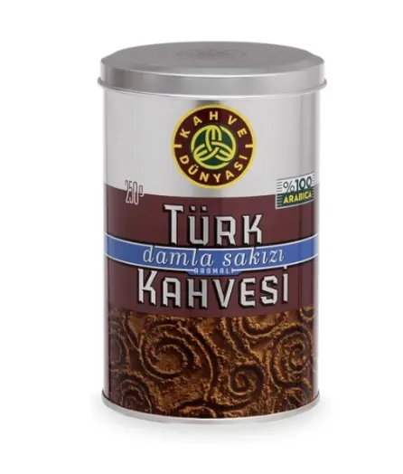 Kahve Dunyasi, Turk Kahvesi, Damla Sakizli, Turkish Coffee, Mastic Flavor, 250gr X 12pcs
