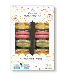 Macaron, Love 1 (Pistachio-Banana-Strawberry), 12pcs, 6.2oz (175g) x 6pack x 4box