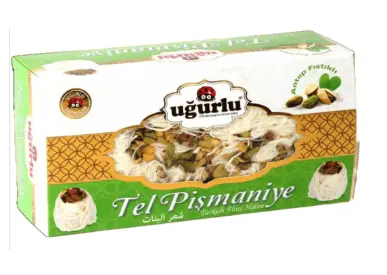 Ugurlu, Rulo Pismaniye Fistikli, Pistachio Rolled Pismaniye, 220gr x 16pcs