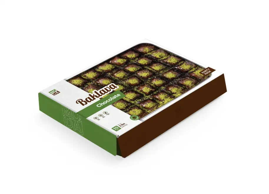 Baklava, Chocolate with Pistachio, Party Pack, 35pcs, 3lbs (1400g) x 10pack