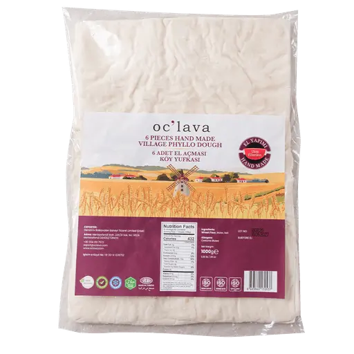 Oclava, Donuk El Yapımı Yufka, Frozen Phyllo , 1000gr x 6pcs x 15ea