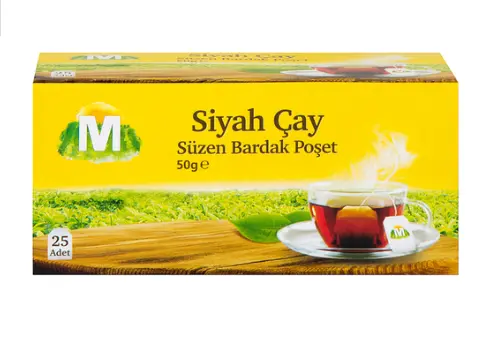 Migros, Siyah Cay, Suzen Poset, Black Tea, Filter Bag, 25li, 2gr x 12pcs