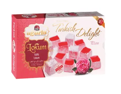 Ugurlu, Gullu Lokum, Rose Turkish Delight, 350gr x 12