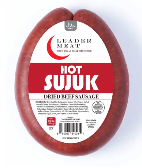 Deli, Leader Hot Sujuk, Ring, 16oz (454g) x 12pack