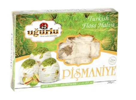 Ugurlu, Fistikli Pismaniye, Pistachio Flavored, 240gr x 24pcs