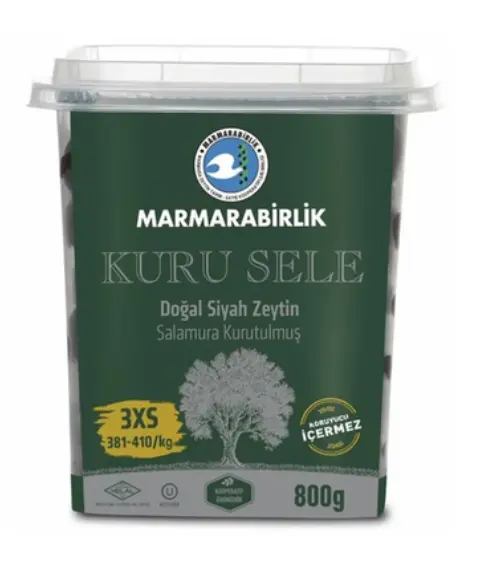 Marmarabirlik, Dry Sele Olive 3XS (Kuru Sele Zeytin), 800gr