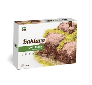 Moda Baklava, Cold Milky With Pistachio (Soguk Baklava), Gift Pack, 9Pcs, 12Oz (340G)  X 16Pack