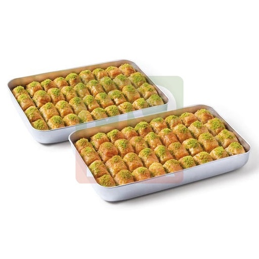 Moda Baklava, Square Slice With Pistachio, 54Pcs, 6Lbs (2700G) X 5Pack