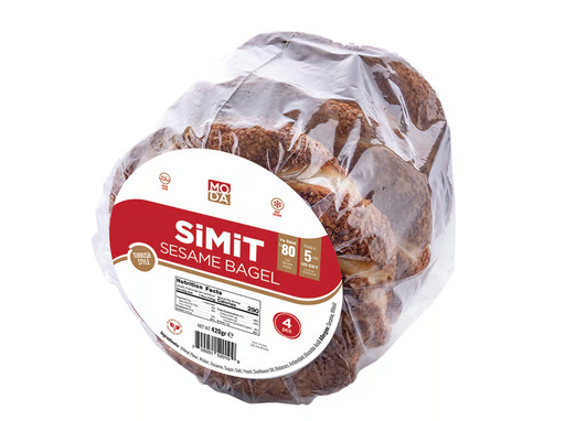 Moda Turkish Sesame Bagel, Simit, Par-Baked, 4pcs x 3.5oz (110g) x 16pack