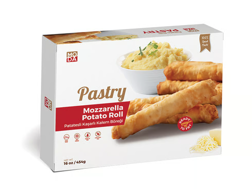 Moda Mozzarella Potato Pastry Rolls (Kalem Boregi), Handmade, Gift Pack, 16Oz X 16Pack