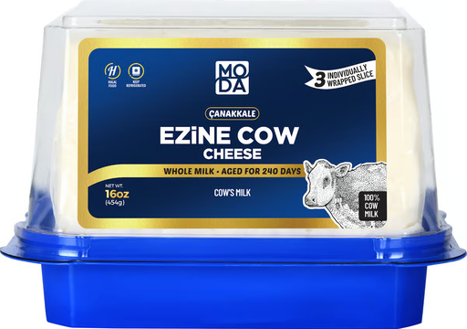 Moda Ezine Cow Cheese, Sliced, Blue Label, 16Oz (454G) X 8Pack