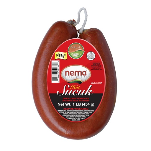 Nema Ring Beef Sujuk Hot 1 lb x 12