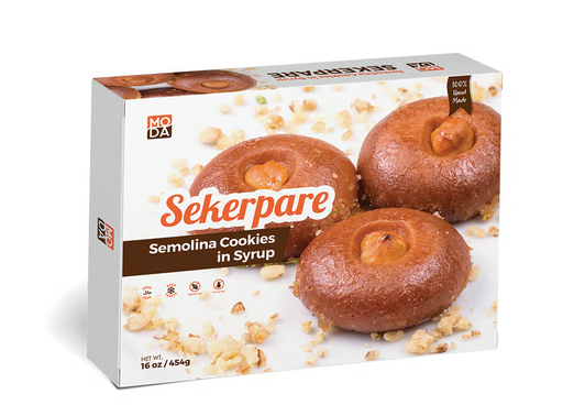 Moda Semolina Cookies in Syrup (Sekerpare), Gift Pack, 12pcs, 16oz (454g) x 16pack