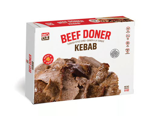 Moda Doner, Doner, Beef, Cooked, Sliced, Retail, 8oz (226g) x 16pack