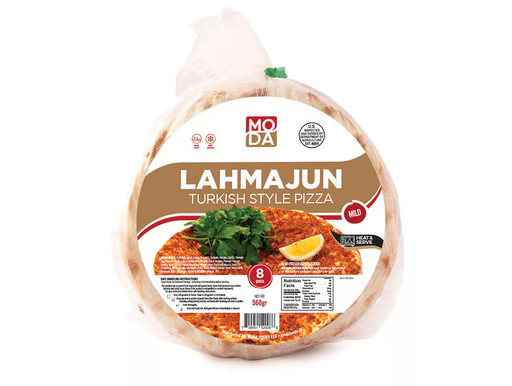 Moda Lahmajun With Beef, Mild, Plastic Bag, 7Inc, 1.2Lbs (560G), 8Pcs X 12Pack