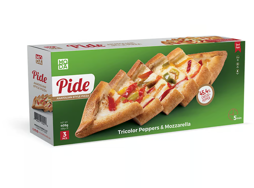 Moda Pide, Mozarella with Tricolor Pepper, 3pcs, 14.3oz (405g) x 12pack