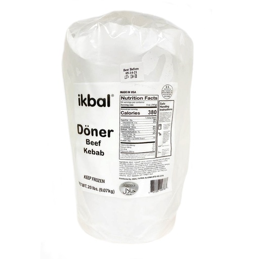 Ikbal Beef Doner (Shawarma) Cone 20 lb x 2