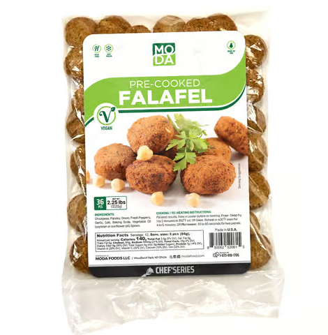 Falafel, Pre-Cooked, 4pack x 2.25lbs (28g x 36pcs) = 9lbs (144pcs)