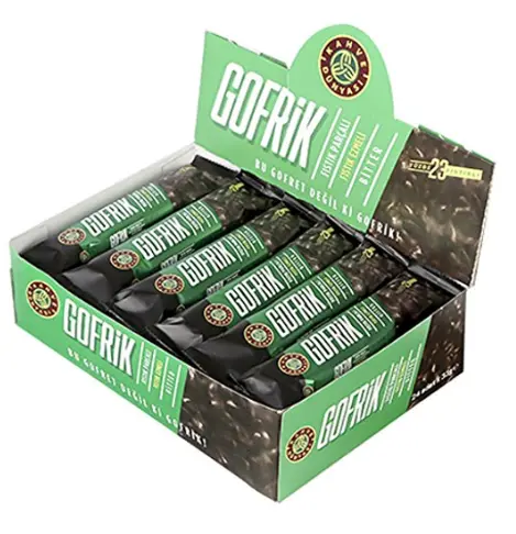 [KHD12] Kahve Dunyasi, Gofrik, Antep Fistikli Bitter, Pistachio Dark Chocolate, 24gr x 24ea