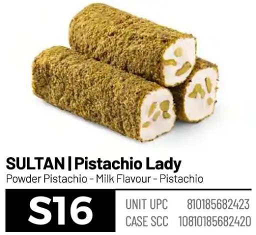 Loqum, Sultan, Pistachio Lady (S16), 6.6lbs (3000g) x 4pack 