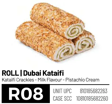 Loqum, Roll, Dubai Kataifi (R08), 6.6lbs (3000g) x 4pack 