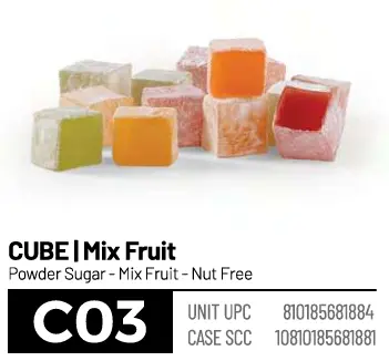 Loqum, Cube, Mix Fruit (C03), 6.6lbs (3000g) x 4pack
