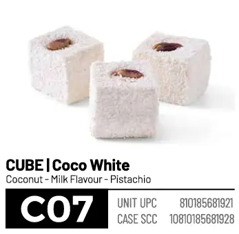 Loqum, Cube, Coco White (C07), 6.6lbs (3000g) x 4pack