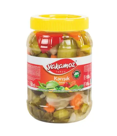 Yakamoz, Pickles, Karisik Sebze, Mixed Vegetable, Pet Jar, 1.5lt x 9pcs