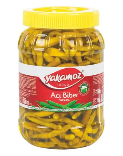 Yakamoz, Pickles, Aci Biber Tursusu, Guindilla Peppers, Hot, Pet Jar, 1.5lt x 9pcs 