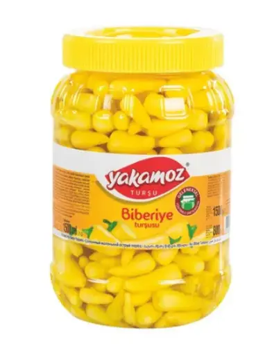 Yakamoz, Pickles, Biberiye, Yellow Baby Pepper, Hot, Pet Jar, 1.5lt x 9pcs