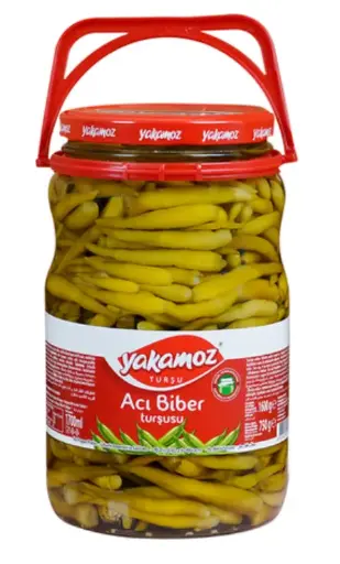Yakamoz, Pickles, Aci Biber Tursusu, Guindilla Peppers, Hot, Glass Jar, 1700ml