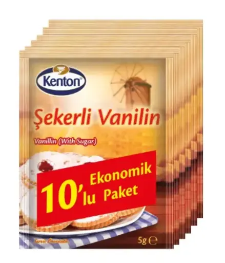 Kenton, Vanilla Sugar, Şekerli Vanilya, 10x5gr*24ea